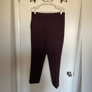 Ann Taylor high rise pintucked ankle pant double knit midnight fit